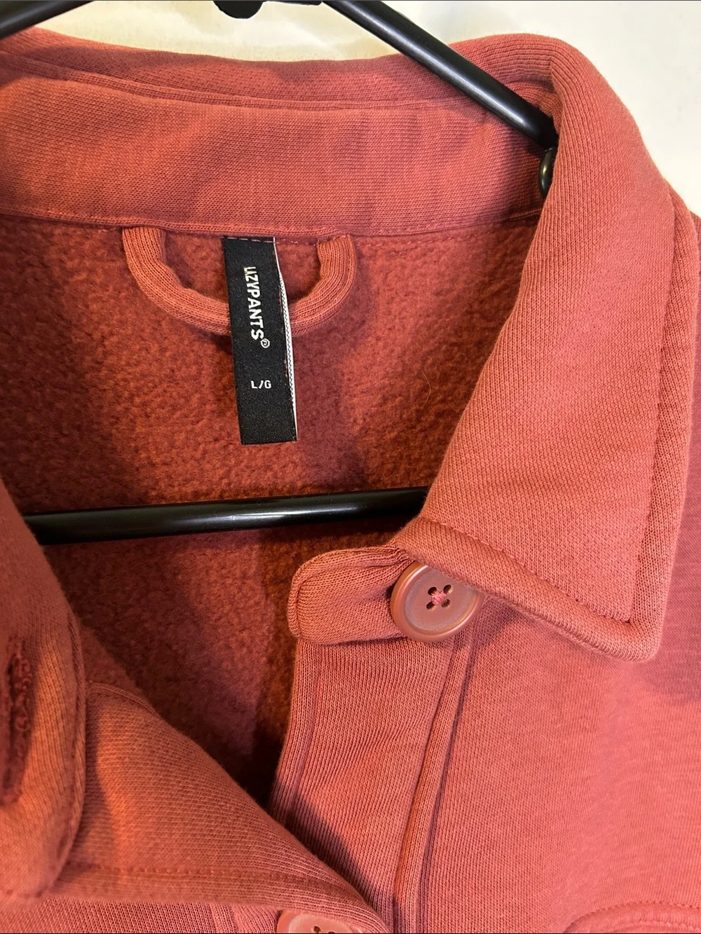 Oversized Button-Down Shacket in Rust - Picture 2 of 5